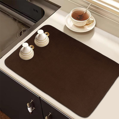 KUBER INDUSTRIES Rectangular Pack of 1 Table Placemat(Brown, Microfibre)