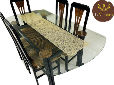 DELHI PVC CORP Rectangular Pack of 1 Table Placemat(Gold, PVC)