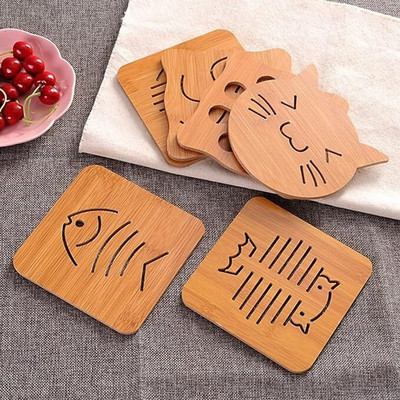 TAPAHPRIYAY Square Pack of 6 Table Placemat(Brown, Wood)