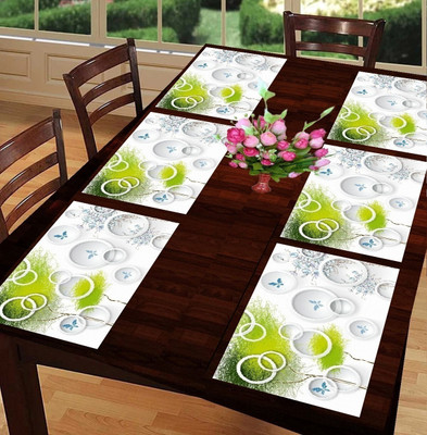 Flipkart SmartBuy Rectangular Pack of 6 Table Placemat(White, Green, PVC)