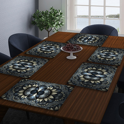 LooMantha Rectangular Pack of 6 Table Placemat(Multicolor, PVC)