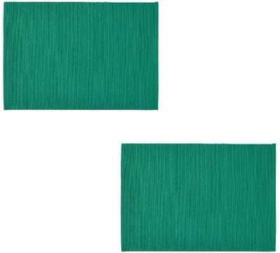 IKEA Rectangular Pack of 2 Table Placemat(Green, Polyester)