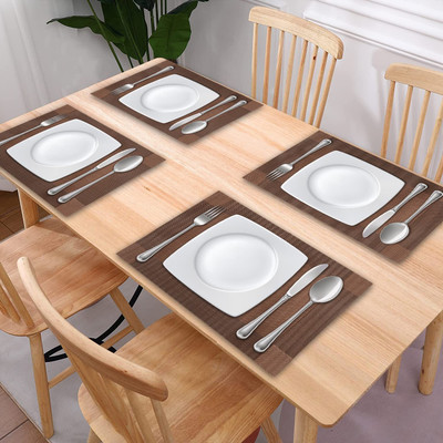 LILA ENTERPRISE Rectangular Pack of 1 Table Placemat(Brown, PVC)
