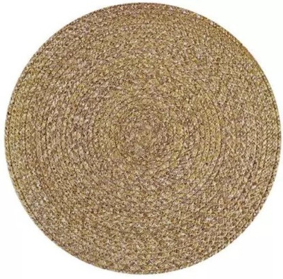 BIZOLO Round Pack of 1 Table Placemat(Brown, Polyester)