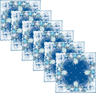 Christian Mart Rectangular Pack of 6 Table Placemat(Blue, PVC)