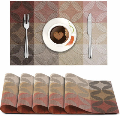 HOKiPO Rectangular Pack of 6 Table Placemat(Multicolor, PVC)