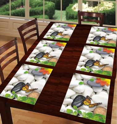 REVEXO Rectangular Pack of 6 Table Placemat(Brown, Brown, PVC)
