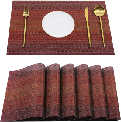 Xpandio Rectangular Pack of 4 Table Placemat(Maroon, Leather)