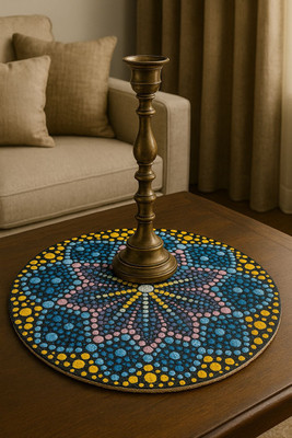 PPP Round Pack of 1 Table Placemat(Multicolor, Polyester)