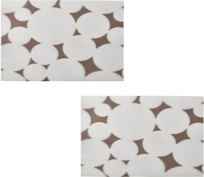 IKEA Rectangular Pack of 2 Table Placemat(Black, White, Polyester)