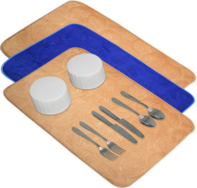 KUBER INDUSTRIES Rectangular Pack of 3 Table Placemat(Multicolor, Microfibre)
