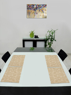 Saral Home Rectangular Pack of 4 Table Placemat(Beige, Cotton)