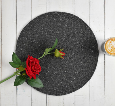 LaVichitra Round Pack of 3 Table Placemat(Grey, Cotton)