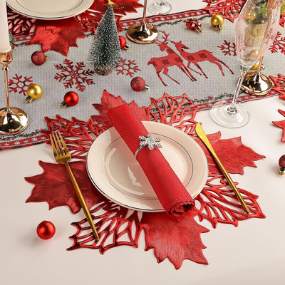 HomeCloud Round Pack of 1 Table Placemat(Red, PVC)