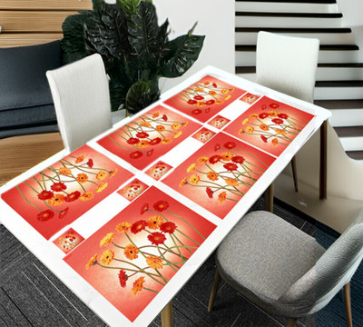 REVEXO Rectangular Pack of 6 Table Placemat(Multicolor, PVC)