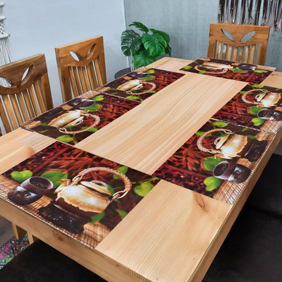Flipkart SmartBuy Rectangular Pack of 6 Table Placemat(Gold, PVC)