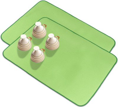 KUBER INDUSTRIES Rectangular Pack of 2 Table Placemat(Green, Microfibre)