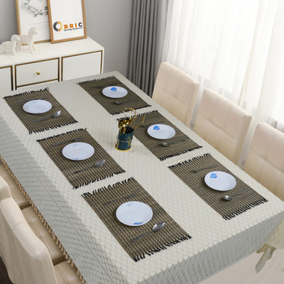 orric Rectangular Pack of 6 Table Placemat(Black, River Grass)