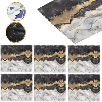 EASETENSIL Rectangular Pack of 6 Table Placemat(Black, Polyester)