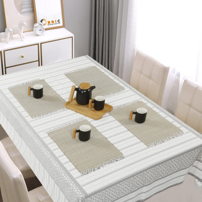 orric Rectangular Pack of 4 Table Placemat(White, River Grass)