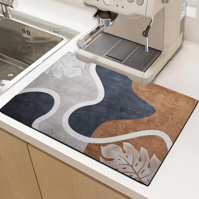 ohello Rectangular Pack of 1 Table Placemat(Brown, Grey, Polyester, Rubber)