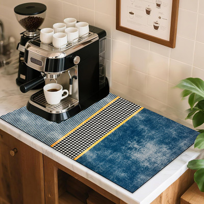 KITCHENBIZ Rectangular Pack of 1 Table Placemat(Blue, Rubber)