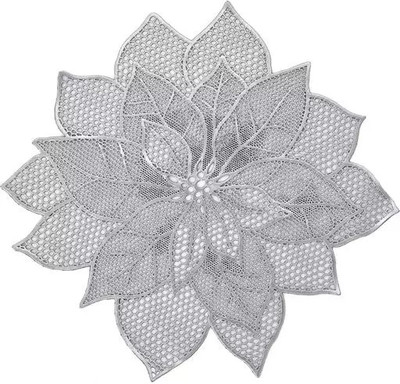 Dakshya Industries Round Pack of 2 Table Placemat(Silver, PVC)