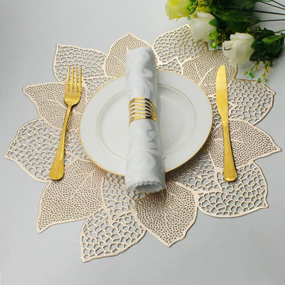 Flipkart SmartBuy Square Pack of 2 Table Placemat(Gold, PVC)