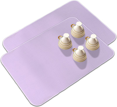 KUBER INDUSTRIES Rectangular Pack of 2 Table Placemat(Purple, Microfibre)