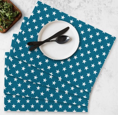 OASIS Rectangular Pack of 4 Table Placemat(Dark Blue, Cotton)