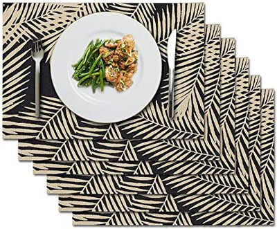 Gney Rectangular Pack of 6 Table Placemat(Multicolor, Polyester)