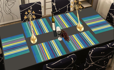 REVEXO Rectangular Pack of 6 Table Placemat(Multicolor, PVC)