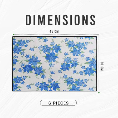 GREAT FASHION Rectangular Pack of 6 Table Placemat(Multicolor, Polyester)