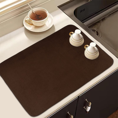 KUBER INDUSTRIES Rectangular Pack of 1 Table Placemat(Brown, Microfibre)