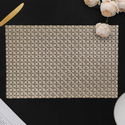 DPA Collection Rectangular Pack of 2 Table Placemat(Gold, PVC)