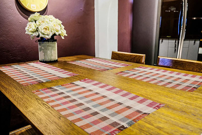 PRAKARTIK Rectangular Pack of 4 Table Placemat(Multicolor, Cotton)