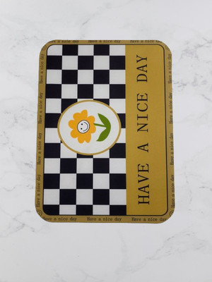 DHANRAJ Rectangular Pack of 1 Table Placemat(Black, White, Rubber)