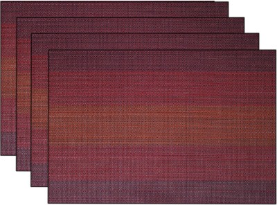 Winner Rectangular Pack of 4 Table Placemat(Maroon, PVC)