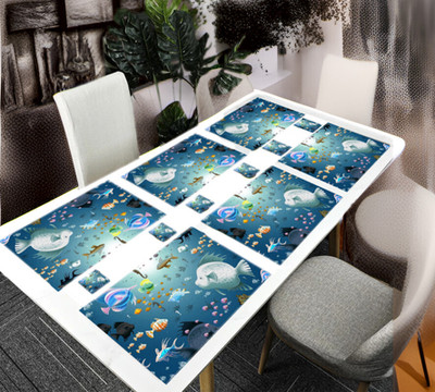REVEXO Rectangular Pack of 6 Table Placemat(Multicolor, PVC)