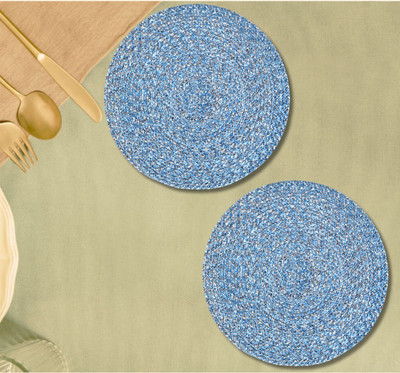 LADLI JEE Round Pack of 2 Table Placemat(Multicolor, Polyester)