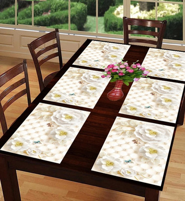 REVEXO Rectangular Pack of 6 Table Placemat(Multicolor, PVC)