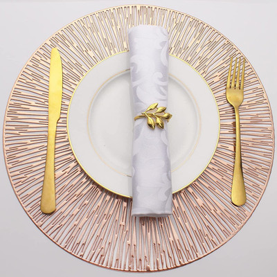 Grilazza Round Pack of 4 Table Placemat(Orange, PVC)