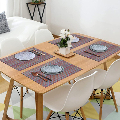 DPA Collection Rectangular Pack of 4 Table Placemat(Purple, PVC)
