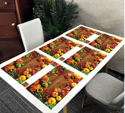 REVEXO Rectangular Pack of 6 Table Placemat(Multicolor, PVC)