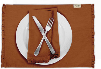 Vargottam Rectangular Pack of 6 Table Placemat(Brown, Cotton)