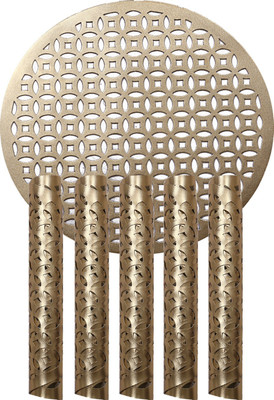 KUBER INDUSTRIES Round Pack of 6 Table Placemat(Gold, PVC)
