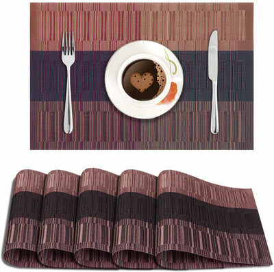 HOKiPO Rectangular Pack of 6 Table Placemat(Multicolor, PVC)