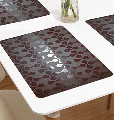 Crosmo Rectangular Pack of 6 Table Placemat(Brown, PVC)