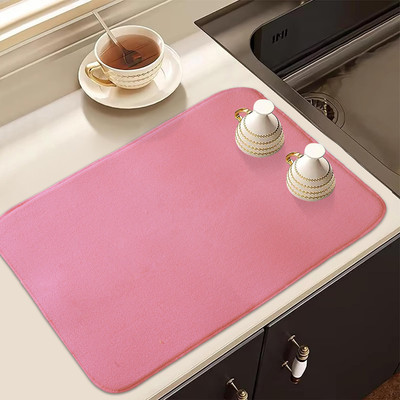 KUBER INDUSTRIES Rectangular Pack of 1 Table Placemat(Pink, Microfibre)