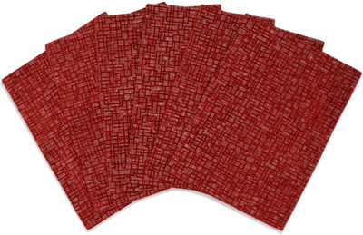 Saral Home Rectangular Pack of 6 Table Placemat(Maroon, Polyester)